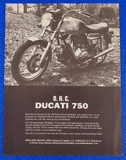 1973 DUCATI 750 VINTAGE MOTORCYCLE ORIGINAL PRINT AD 90 DEGREE V-TWIN ENGINE