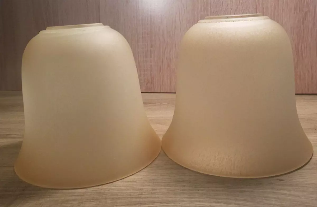 Set of 2 Hampton Bay Glass Shades Ceiling Fan Replacement Glass Shades Globes