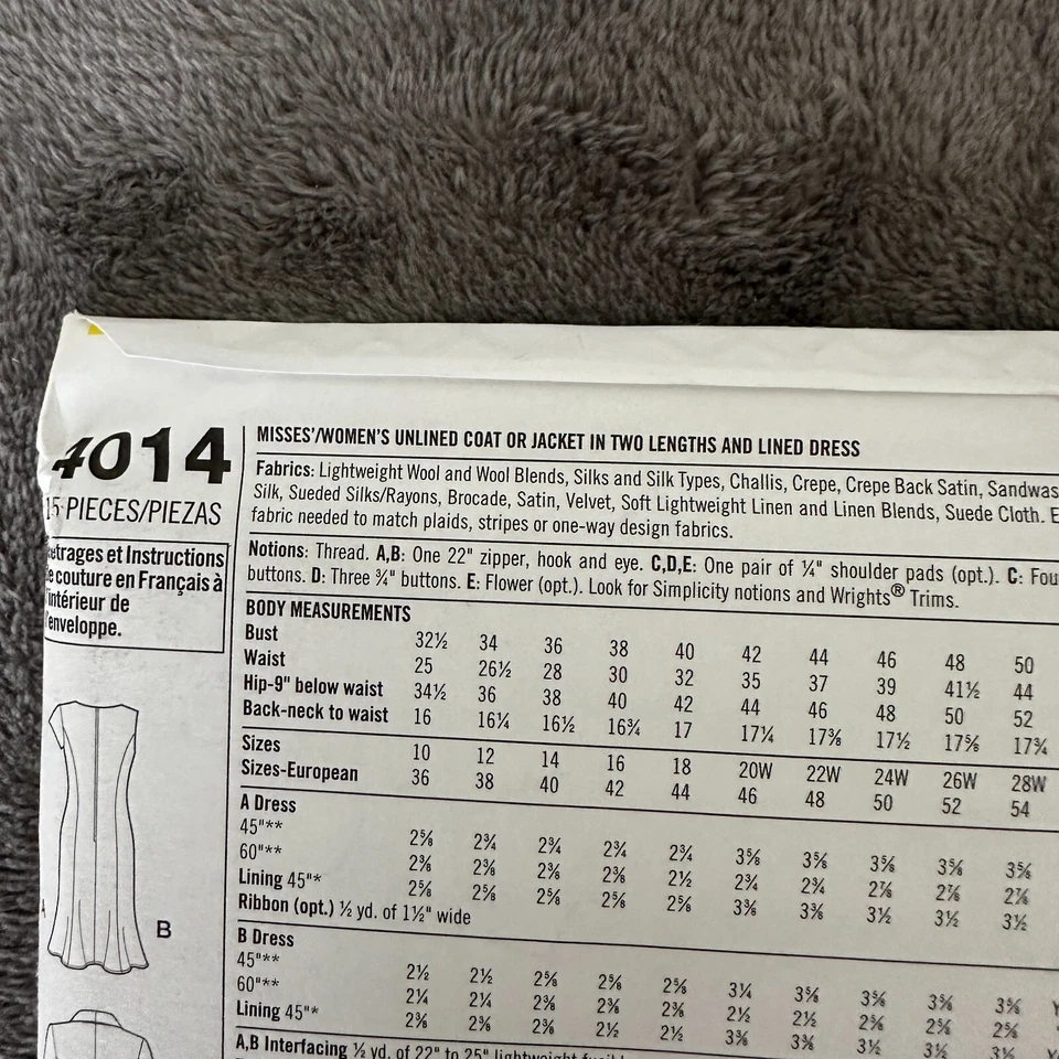 Simplicity 4014 Plus Size Dress Jacket Pattern Size 20W-28W Career Office - Image 4 of 4