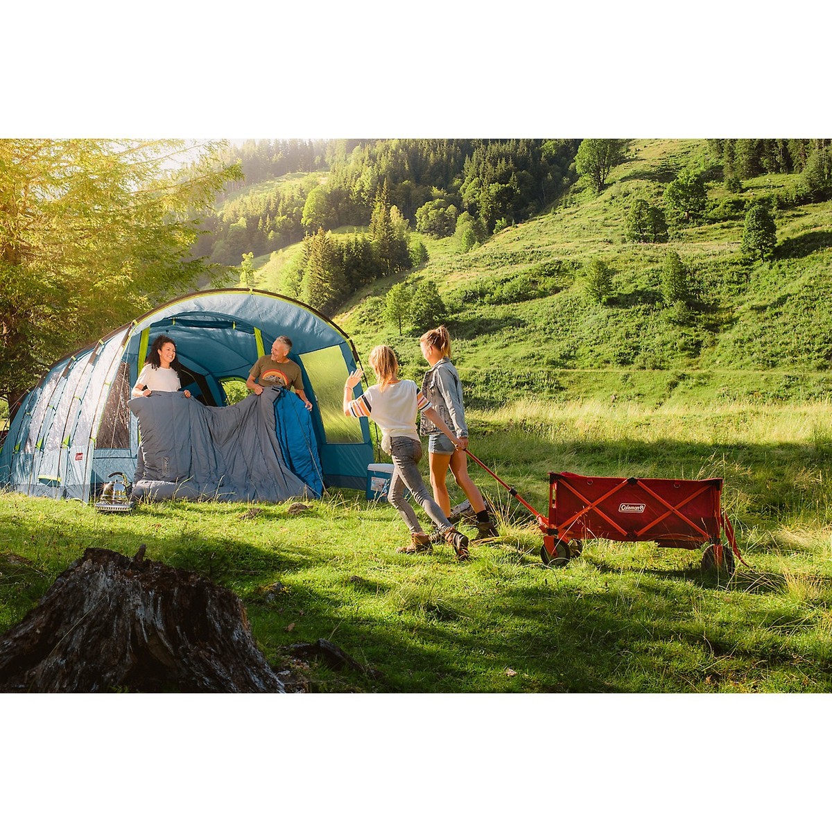 NEW* Coleman® Aspen 4L Man Tent Person Poled Tunnel Tent