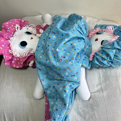 Handgefertigte Stoffpuppe doppelseitig schlafend/wach 18 Zoll 