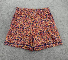 Carole Little Sport High Rise Multicolor Floral Pull on Shorts Large Stretch
