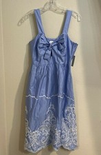 NWD Foxiedox Blue Embroidered Sleeveless Dress Size SP