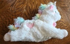 FAO Schwarz Glow Brights Toy Plush LED Unicorn w/ Sound White 15" Sparkly