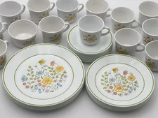 Corelle by Corning Meadow Dinnerware Dinner Salad Plate Cup & Saucer Set *Pick*
