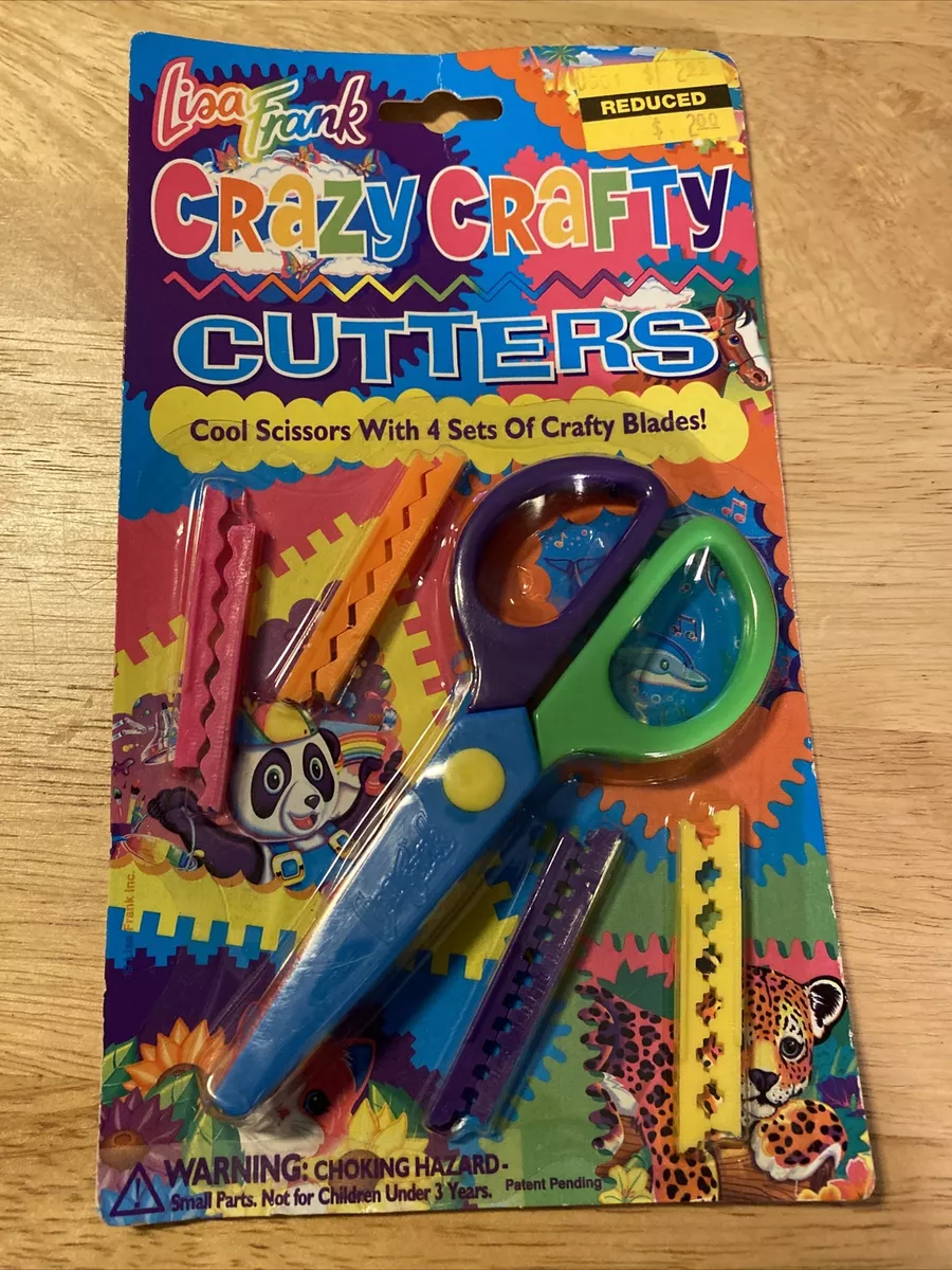 Vintage Lisa Frank Crazy Crafty Cutters Scissors With 4 Sets Of Crafty  Blades