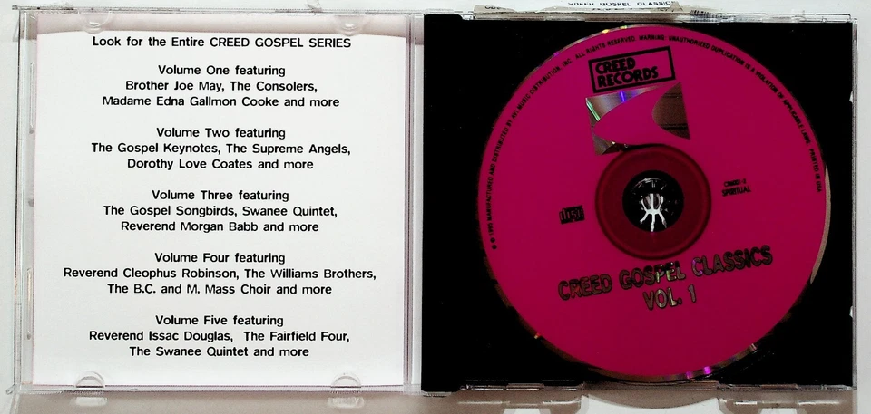 Creed Gospel Classics Vol 1 CD Brother Joe May Consolers Edna Gallmon Cooke Foto 2 de 3