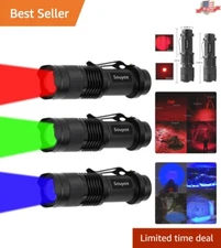 Military Grade Water-Resistant 3-Color LED Flashlight Kit - Hunting Companion