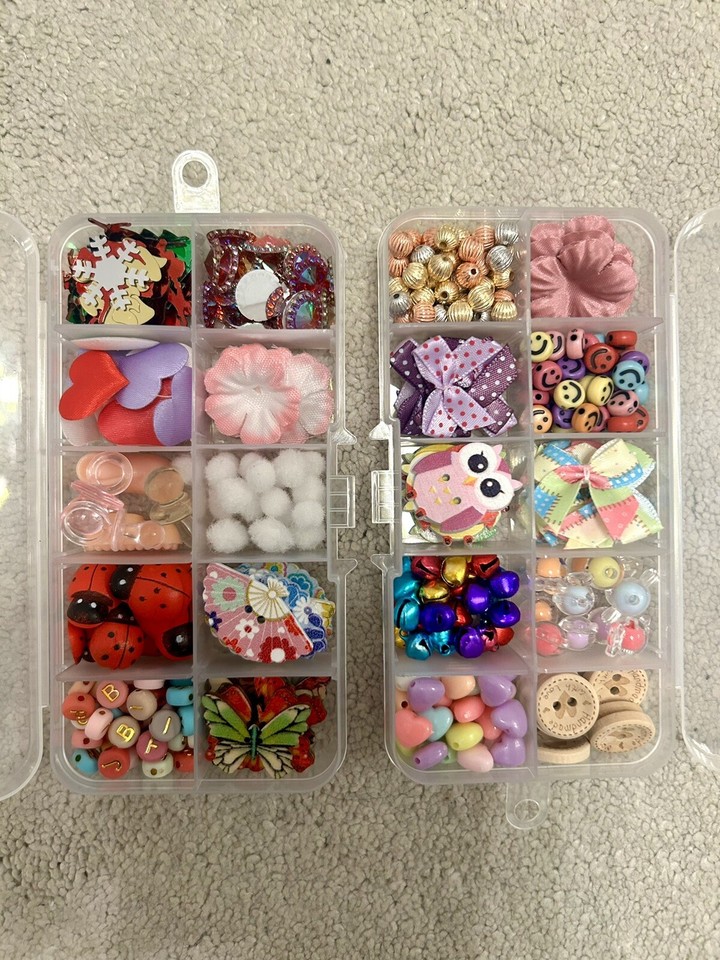 6 Packs Mixed Embellishments For Craft, Card Making, Beads, Gems