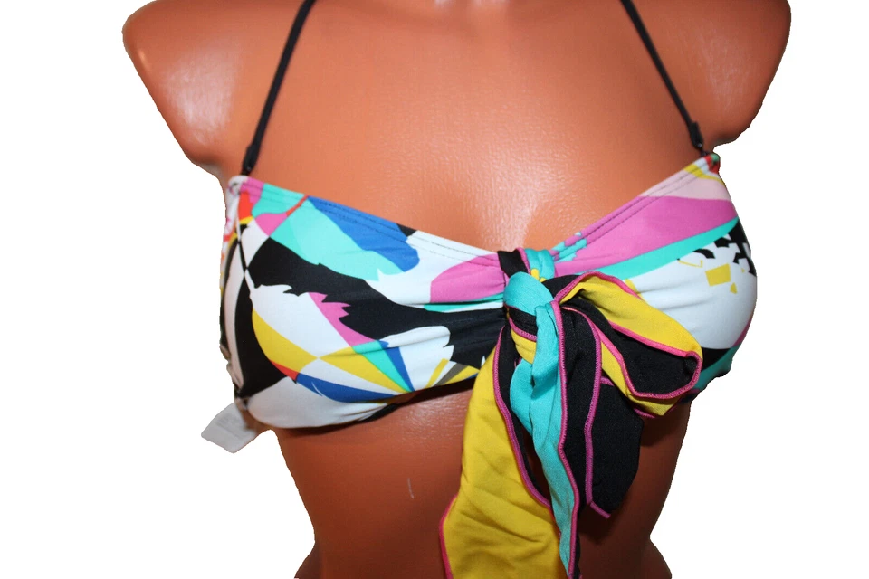 Volcom Bademode M 38 A B Neckholder Bikini BH Top Oberteil bunt Damen Polster - Bild 2 von 4