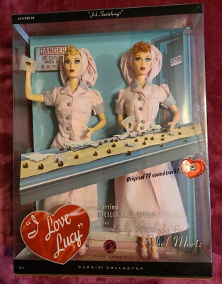 I Love Lucy Barbie dolls, Lucy and Ethel at the chocolate factory, new in  box