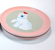 4 x Wondershop Target Melamine Polar Bear PINK Plates BPA Free 11"