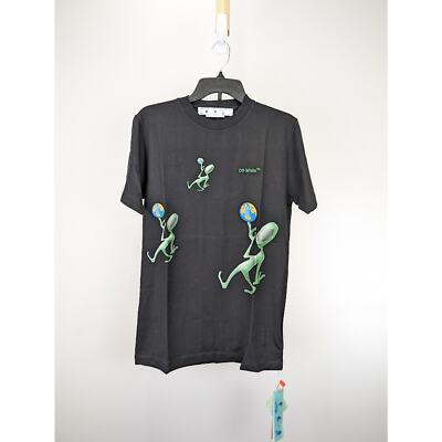 Off White Alien Arrow Over Short Sleeve Tee in Black Green