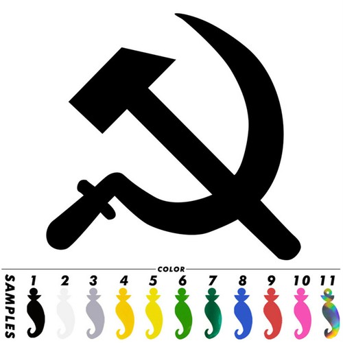 HAMMER AND SCYTHE SYMBOL The Communist Party Sticker Vinyl Bumper Car Home Decal - Picture 2 of 13