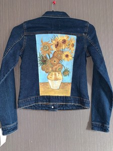 jaqueta jeans pintada a mao