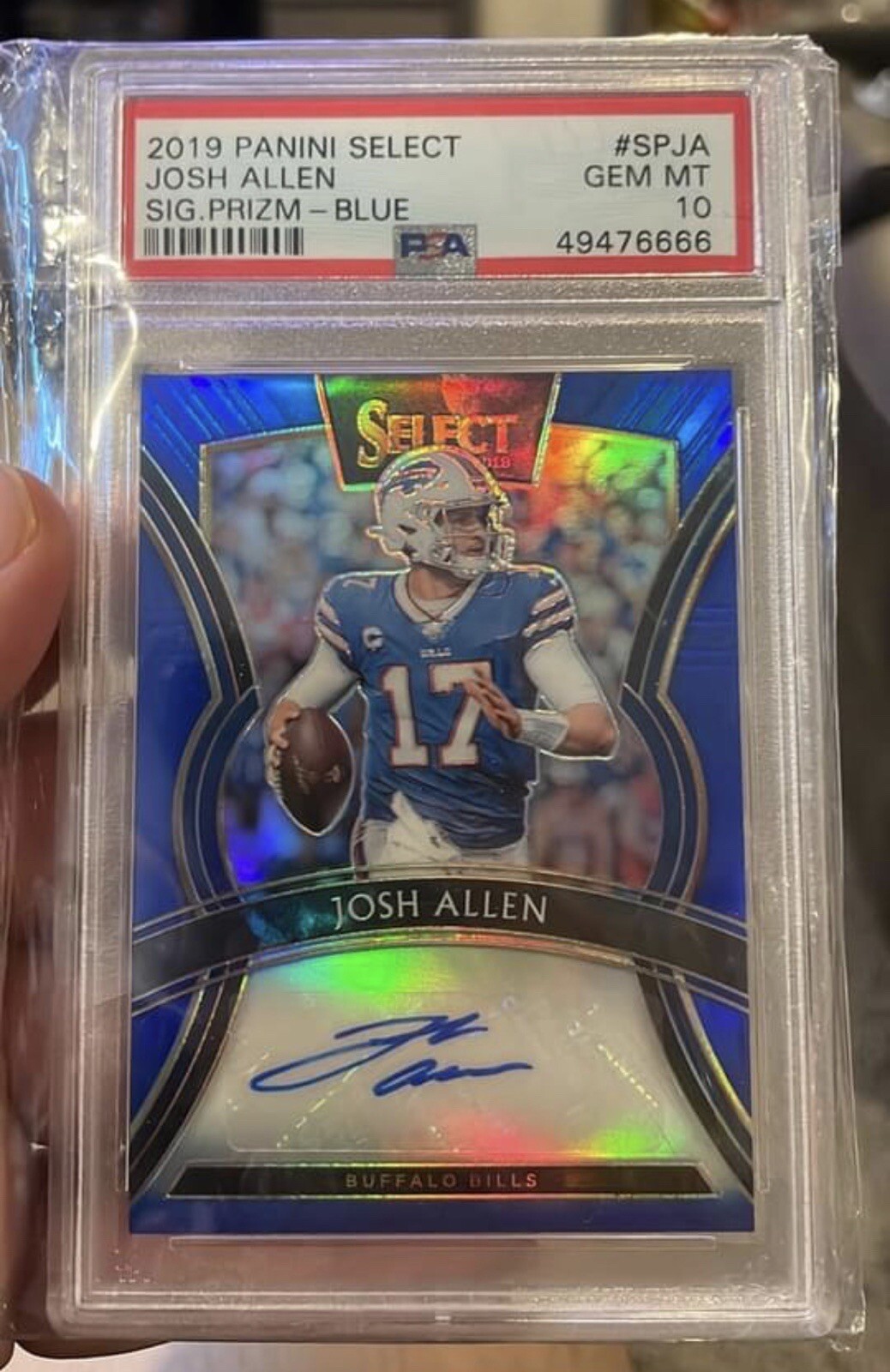 Josh Allen Panini Select Signatures Prizm #SPJA Blue