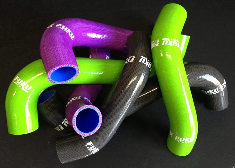 Kit de manguera de radiador de silicona Fuku Works para 03-07 Nissan 350Z aspecto de piel de serpiente verde Foto 3 de 4