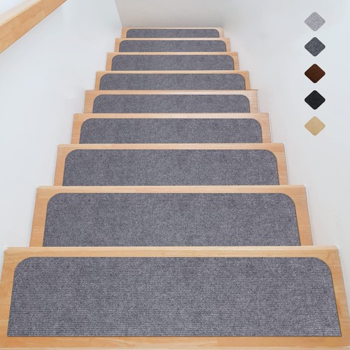 Soft Stair Treads NonSlip Carpet Mat for Wooden Steps, 8" X 30" (15