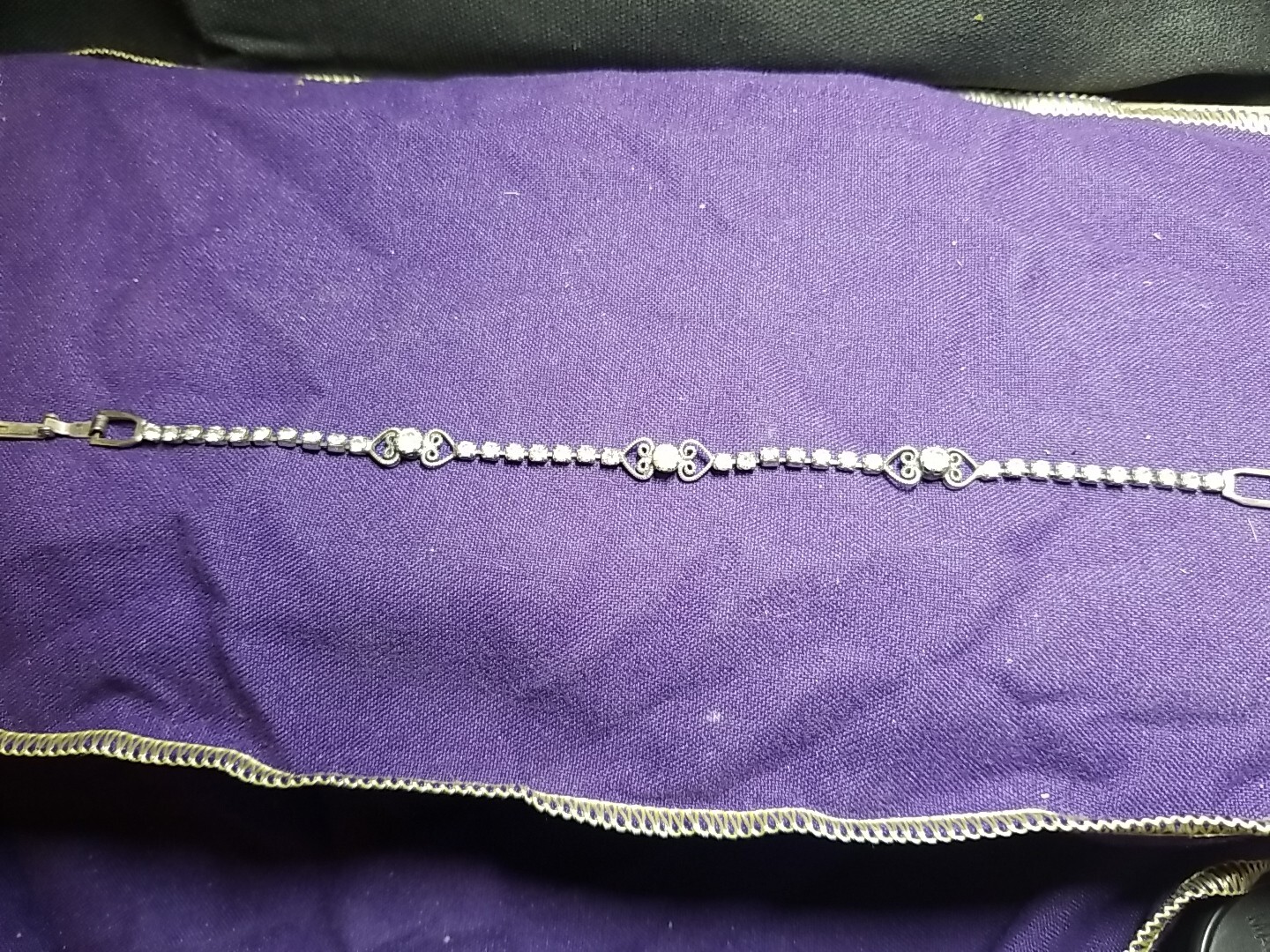 Sparkling 6.5 Inch Rhinestone Bracelet No Markings