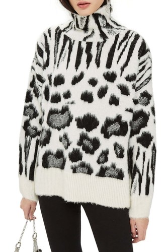 topshop black and white jumper