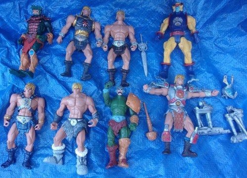 MOTU 200X Action Figure Lot He-Man Mer-Man At Arms Sy Klone Masters Of Universe