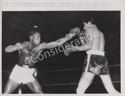 Vintage Boxing Action Wire Photo Gasper Ortega vs Isaac Logart 7 x 9 N6B