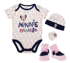 Minnie Mouse Baby Girl 4 Piece Gift Set NWT Gift Boxed Disney Pink 0-3 Months