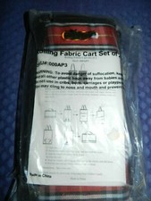 Rolling Fabric Cart set of 2 Wheels Side Pocket zippered New