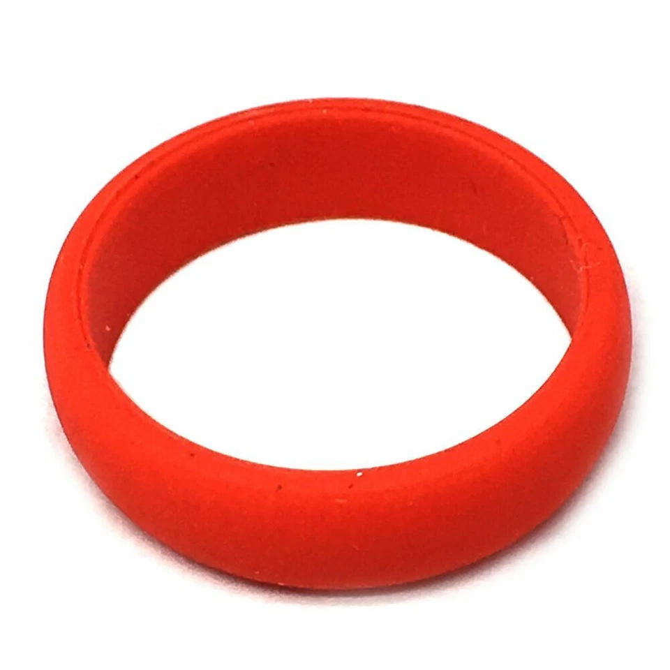 SAR - ANILLOS ACTIVOS SEGUROS 6mm Rojo Silicona Goma Alianza de Boda Anillo Foto 2 de 2