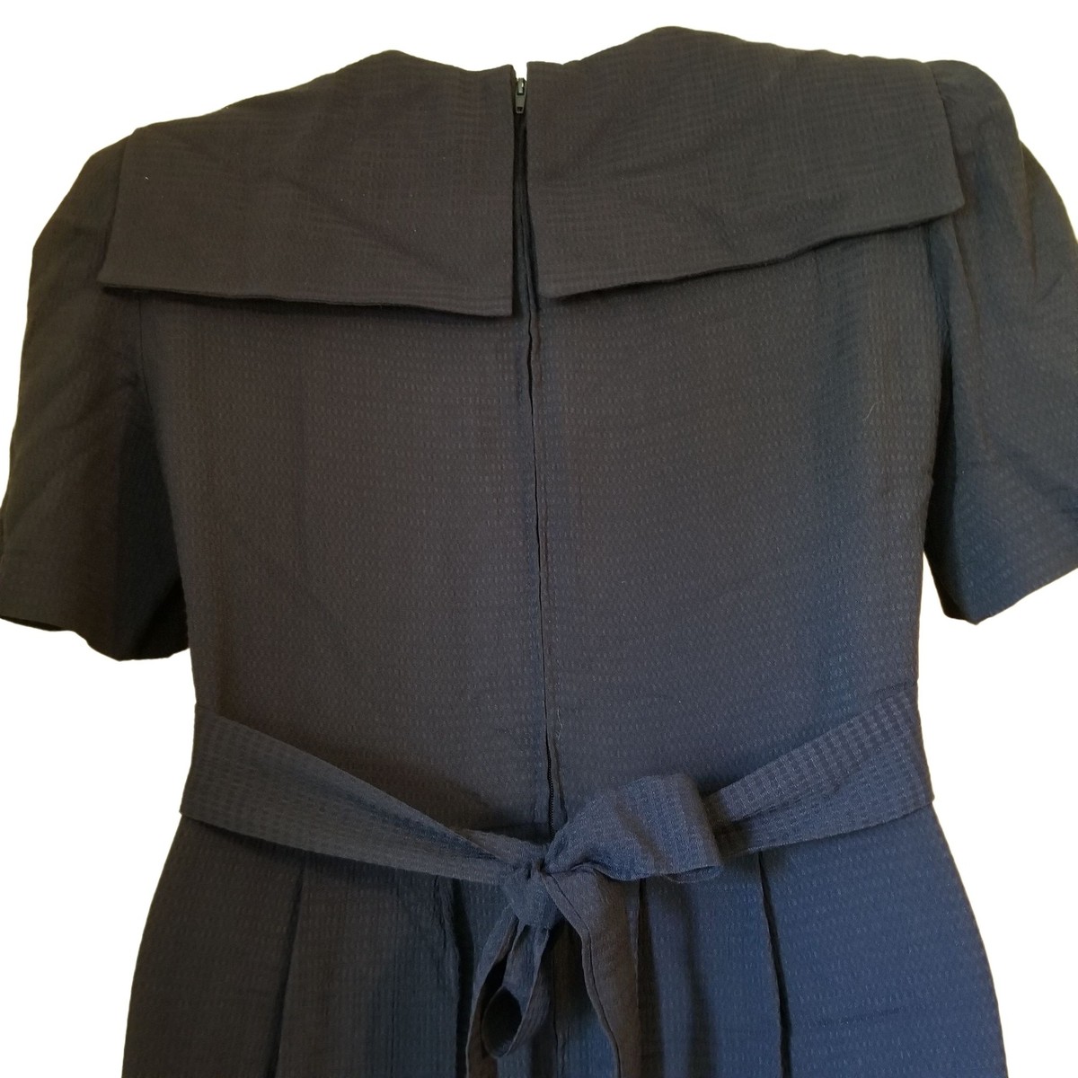 JBS Petites 8P Vintage 90s Dress Navy Blue Knit Modest JBS Petites 8P Vintage 90s Dress Navy Blue Knit Modest