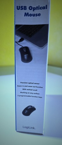 LogiLink USB Maus ID0011 Optisch 800 DPI 3 Tasten Scrollrad Schwarz NEU OVP - Bild 2 von 3