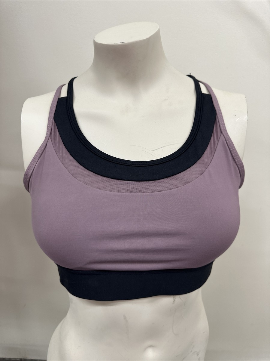 Zyia Active One More Rep Padded Sports Bra Purple/Black Size Small FS Charity