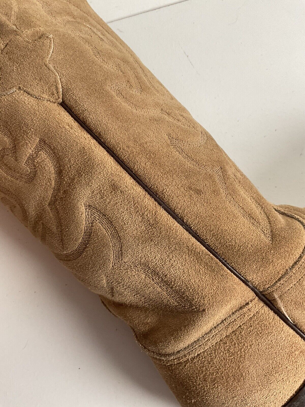 Vintage Lucchese Full Rough Out Suede Cowgirl Boo… - image 22
