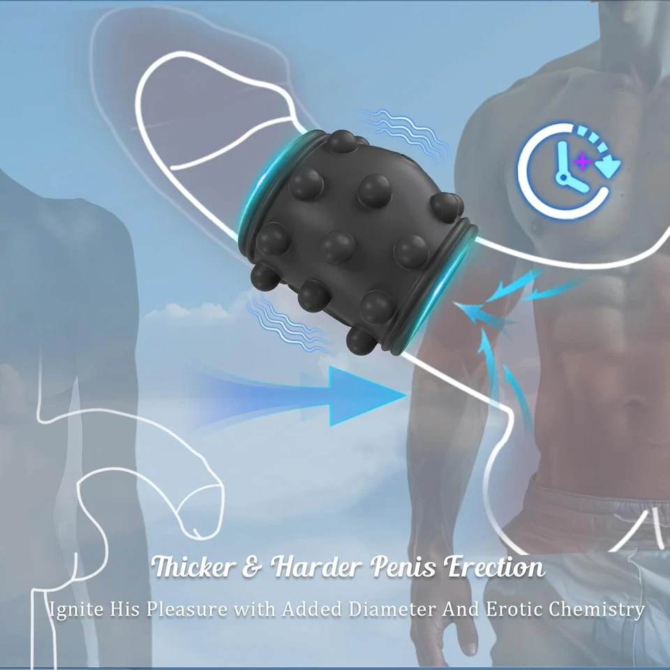 Penis Sleeve Cock Ring Girth Enhancer Extender Erection Sex Toys For Men Couples - Image 4 of 4