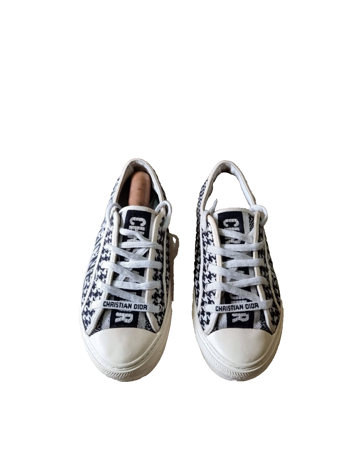 Christian Dior Walk N Dior Montaigne Sneakers in Black White Size 36