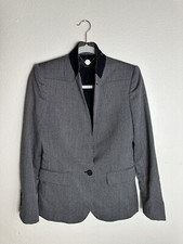 Stella McCartney Single Button Suit Blazer Wool Gray Career Size 40