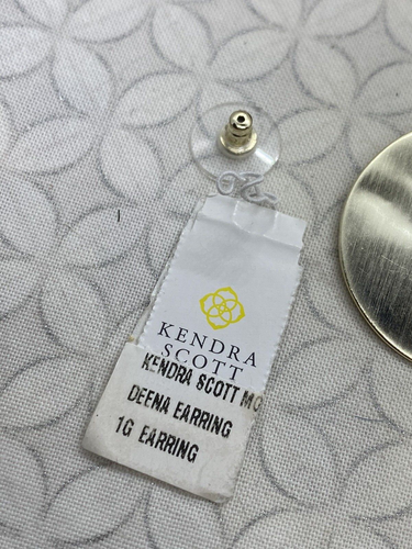 Kendra Scott Deena Drop Earrings Navy Cat's Eye Glass Gold Tone - Picture 4 of 10