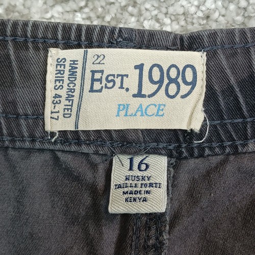 Est 1989 Place Pants Boys 16 Husky Gray Camo Straight Cargo Pockets Camouflage - Picture 11 of 14