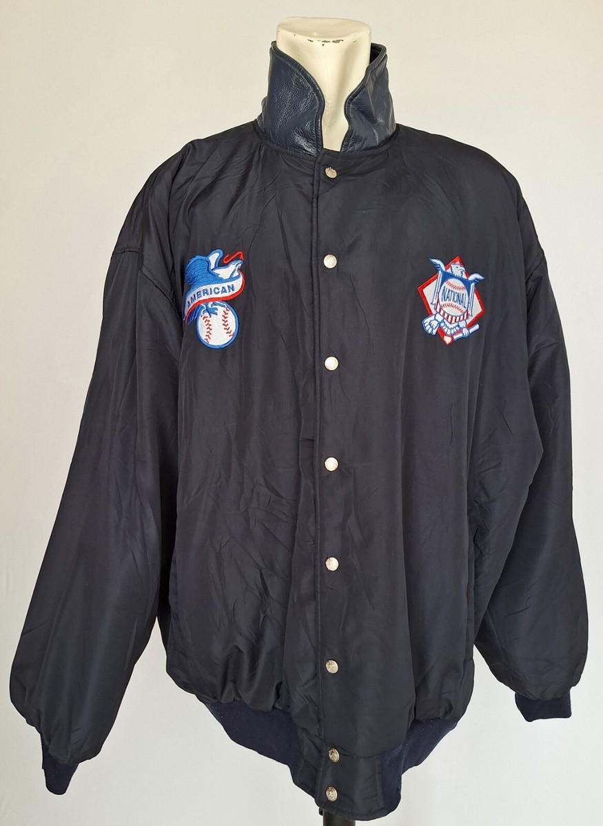 Vintage 90s Jeff Hamilton MLB Patchs Wool Leather Jacket