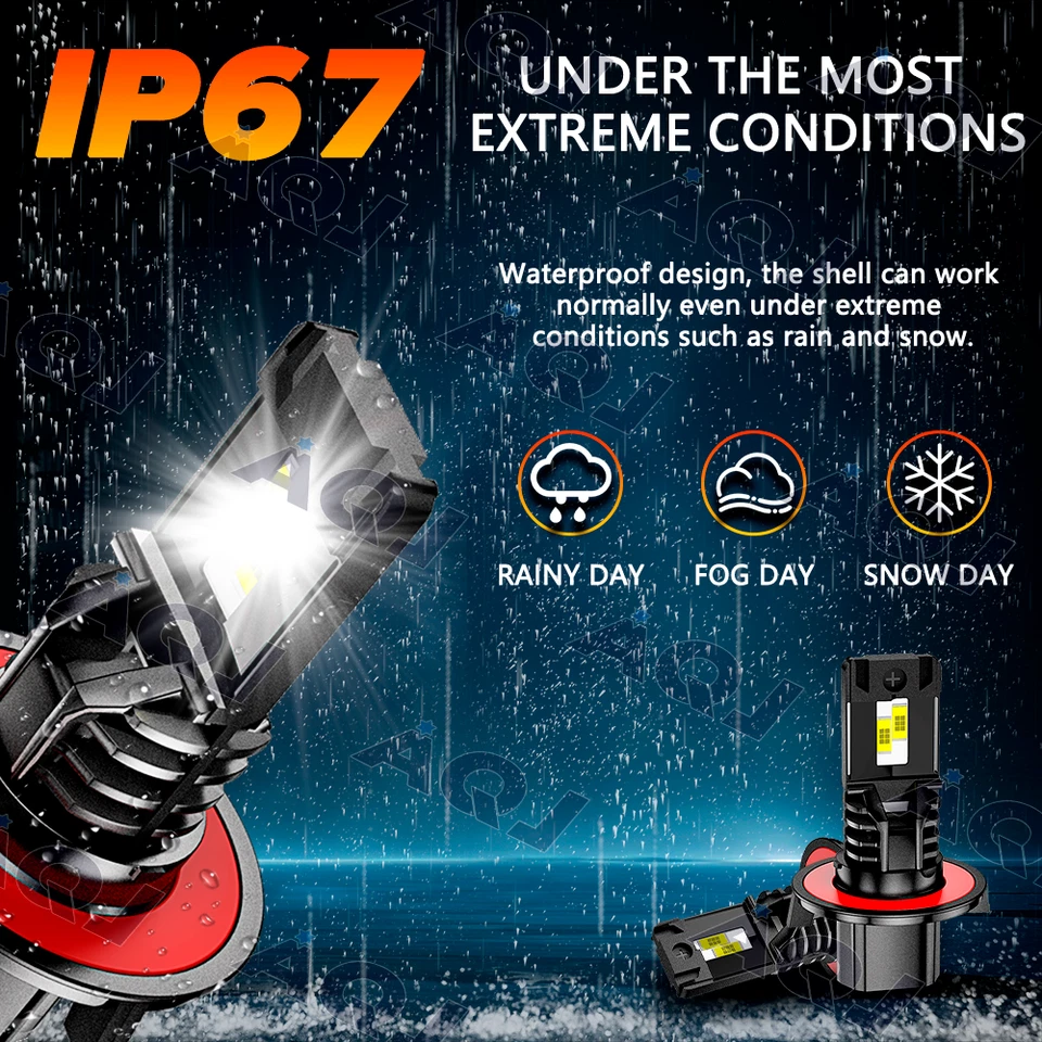 2x 9008 H13 LED Headlight High Low Beam Bulbs For FORD F-650 F-750 2017-2019 Foto 3 de 4