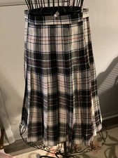 Vintage Evan Picone Women  s Wool Pleated Plaid Midi Union Made Skirt Sz 13/14
