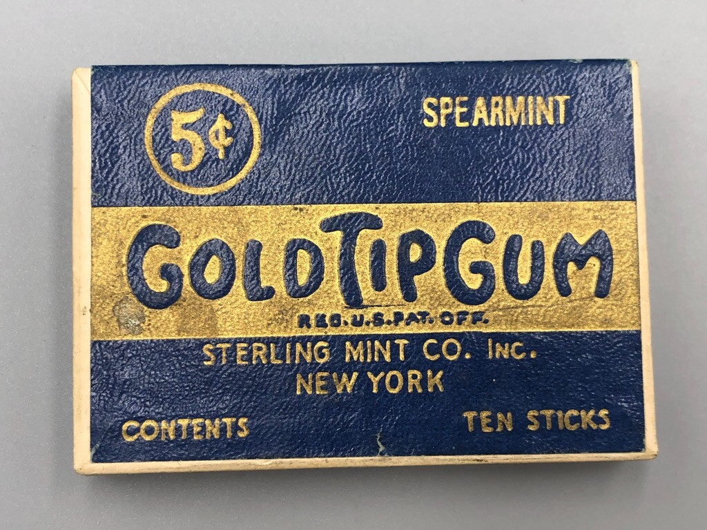 coloured cigarettes with gold tips Antique GOLD TIP GUM Aristocrat CIGARETTE Form BOX Advertising Sterling  Mint