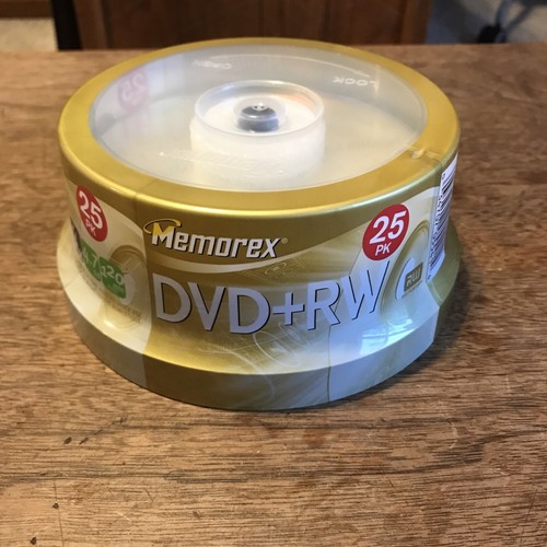 Memorex DVD+RW 4X 4.7GB 25Pack 120 Min Rewritable Discs, Plus R, New