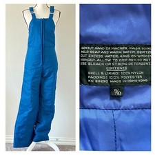 1980s Blue Ski Overalls, 1990s Women's Snow Bibs, Ski Pants