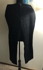 Chaps Ralph Lauren Womens Pants Black Velvet Straight Leg Trousers Plus Size 16