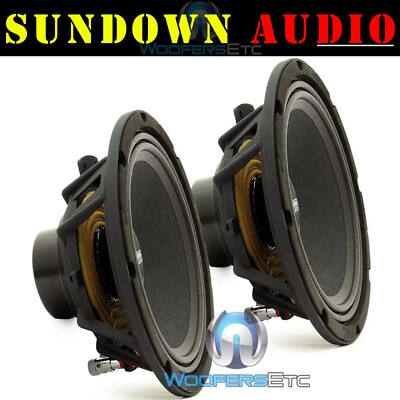 PAIR OF NEO PRO 8 V2 SUNDOWN AUDIO 8'' 8-OHM MIDBASS MIDRANGE DRIVERS NEW