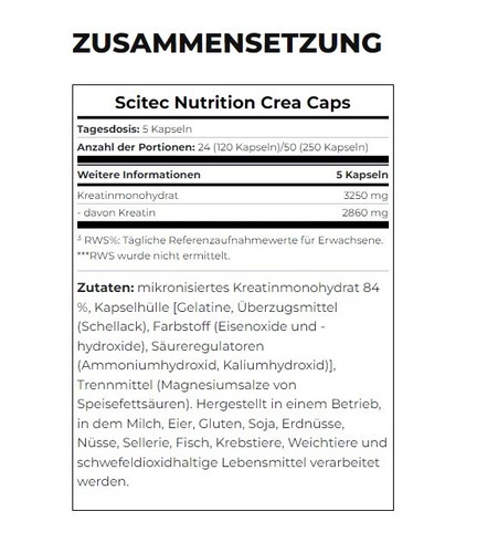 Scitec Nutrition Creatine Caps - 250 / 500 Kapseln - Kreatin Creatin-Monohydrat - Bild 4 von 5