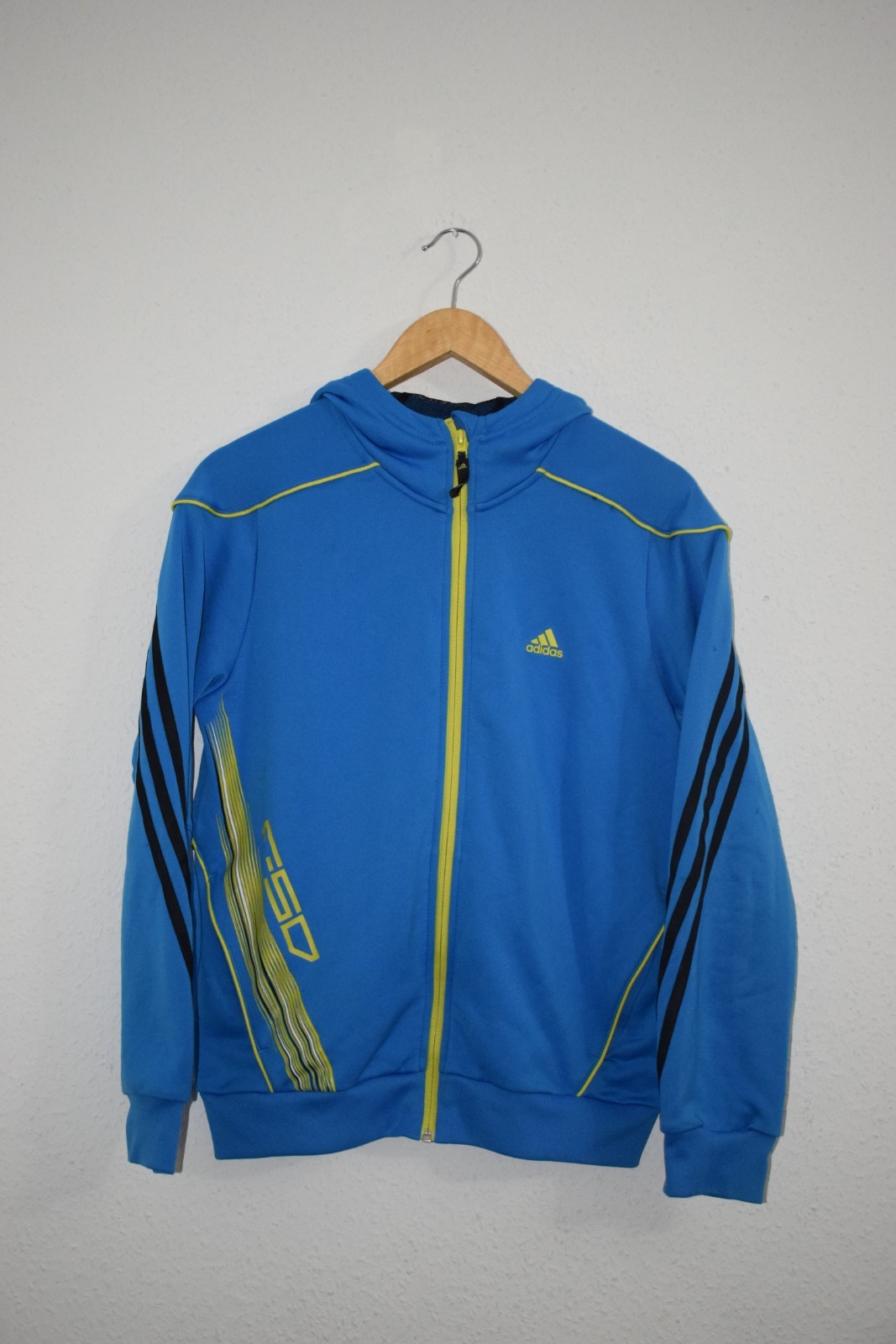 Vintage Adidas Blue Full Zip Hooded Track Jacket - Men’s Size M/L - W60454 image 2