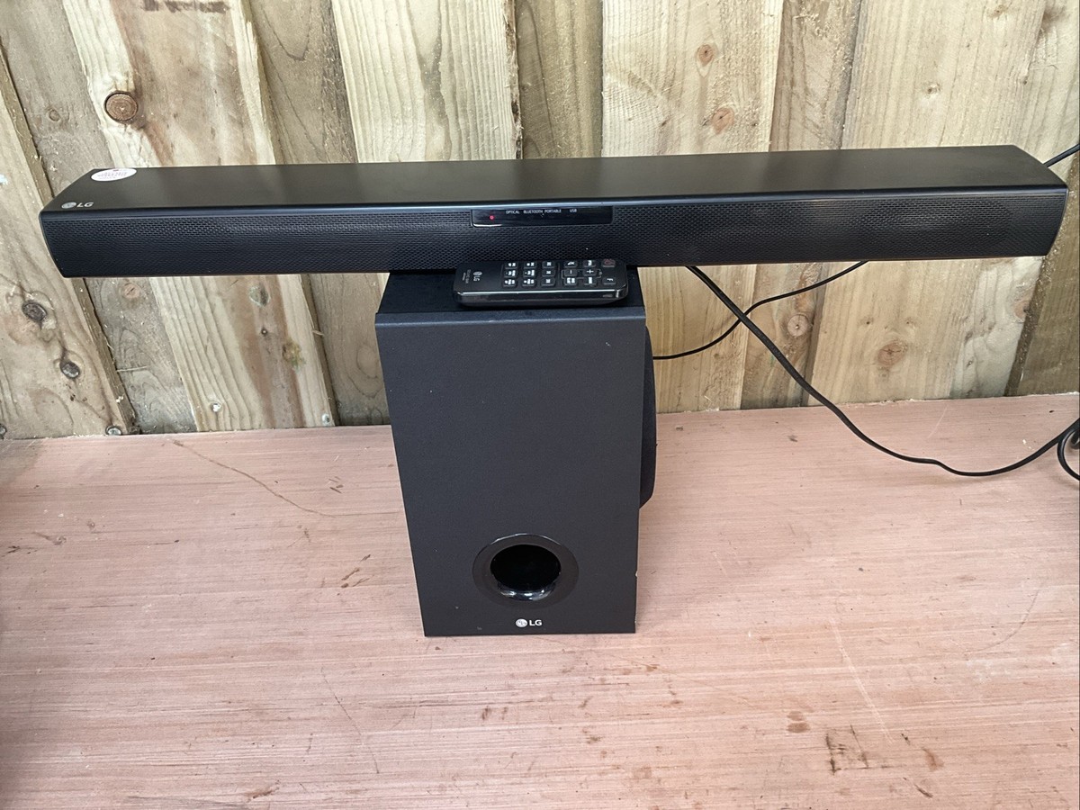 LG SJ2 160W Bluetooth Soundbar With Wireless Subwoofer Remote Black