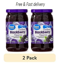 (2 pack Great Value Sugar-Free Seedless Blackberry Preserves, 13 oz